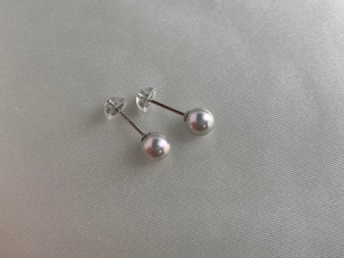 KOKO PEARL JEWELRY 日本直送 5mm 5.5mm 無調色無染色無輻照 真多麻色 akoya珍珠耳釘
