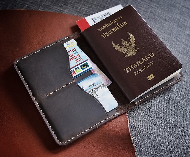Personalized Leather Passport Holder [Handmade]