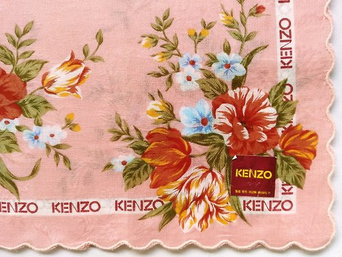 orangesodapanda Kenzo Vintage Handkerchief Floral Women Handkerchief 18.5 x 18.5 inches