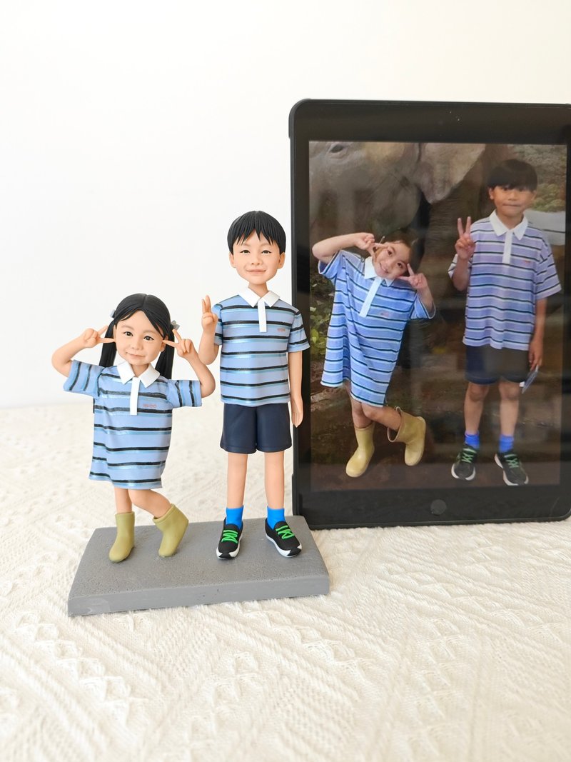 Customized character figurines, children, dolls, 3D, portraits, portrait - Kids' Toys - Clay Multicolor