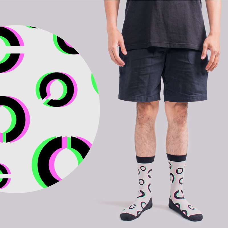 [The flash is very serious] Medium tube socks socks | Taiwan original design socks SoundsGood - Socks - Cotton & Hemp 