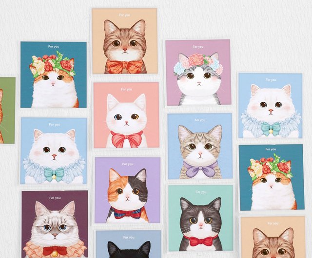 猫　ネコ　1点物　ポストカードサイズ　原画　肉筆　新品 猫ネコ1点物ポストカードサイズ原画肉筆新品