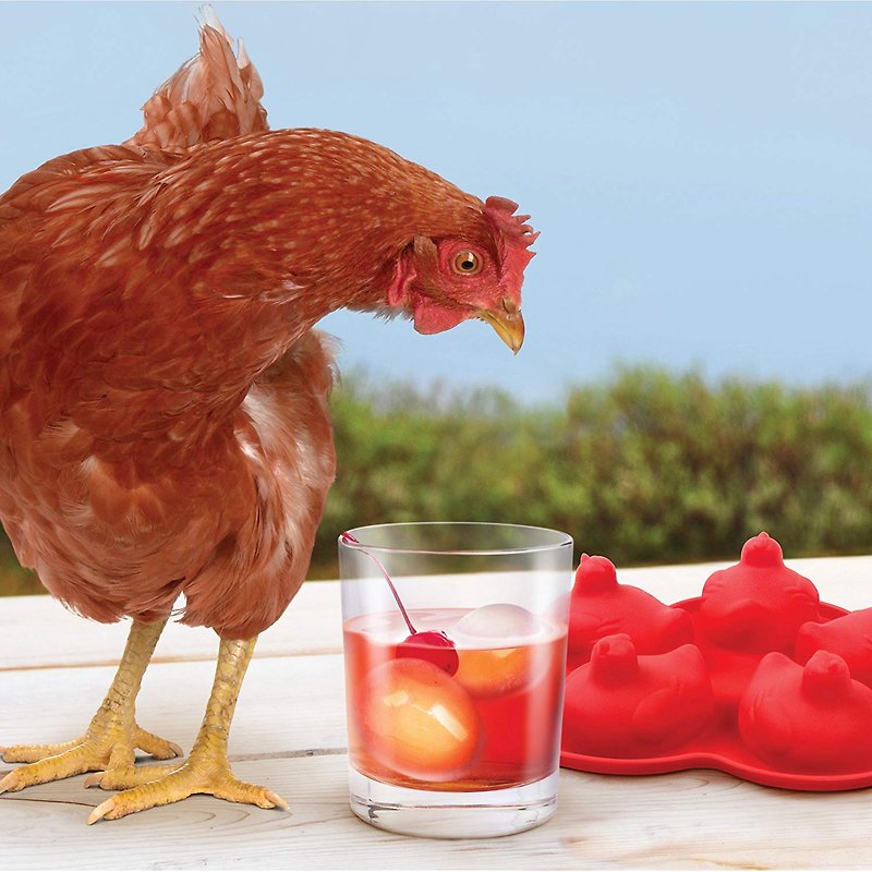 美國【Fred & Friends】Hatched 雞生蛋概念製冰盒 - 廚具 - 矽膠 紅色