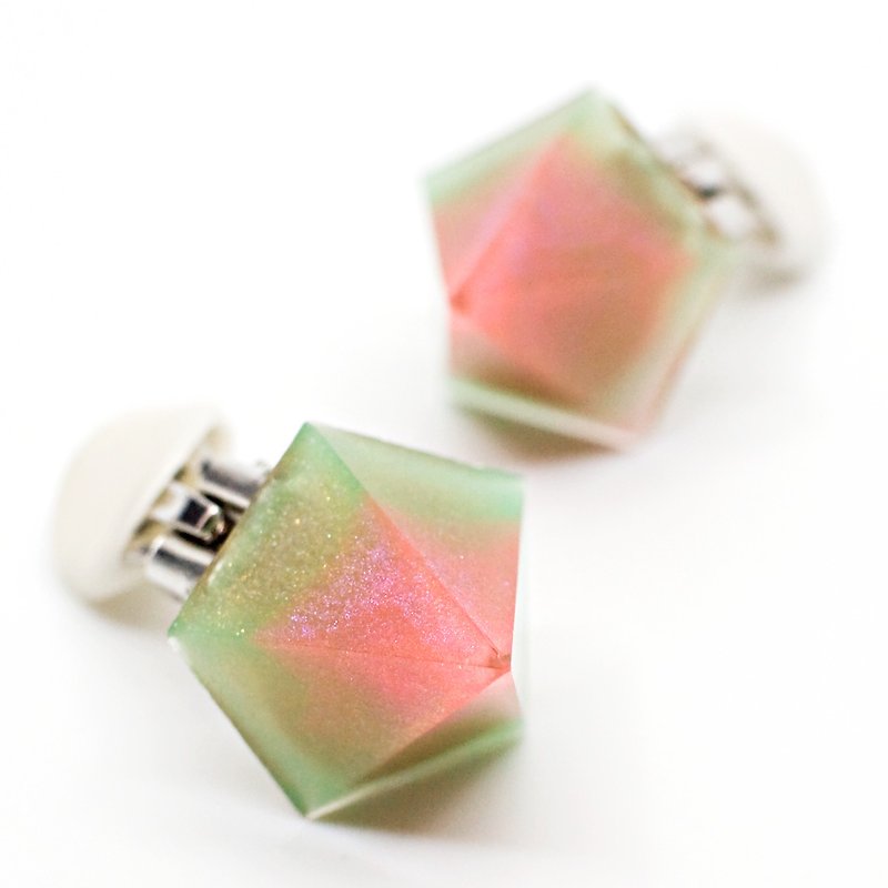 Pentagon earrings (shining bright sweets) - ต่างหู - เรซิน หลากหลายสี