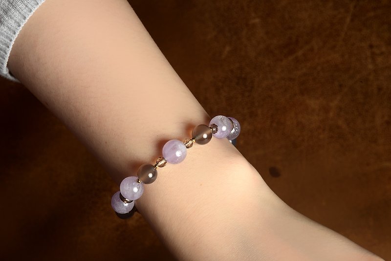 [Shenshan Crystal Mine] Grey Purple Jade with Amethyst Citrine Bracelet/Amethyst/Amethyst/Citrine - Bracelets - Crystal Purple