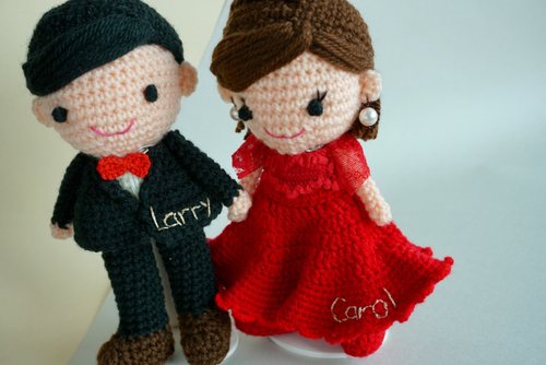 42crochets 施家手作 【婚禮裝飾】結婚公仔額外配飾 - 繡名字