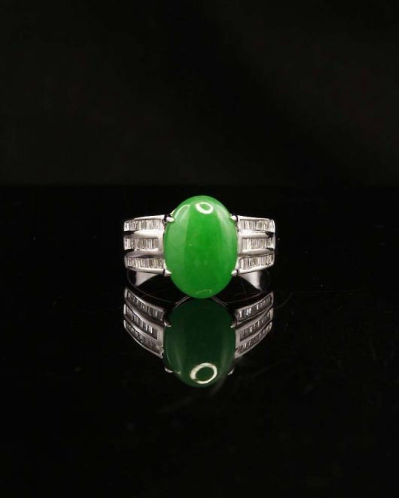 Vintage Fashion Platinum Emerald Ring - General Rings - Other Materials 