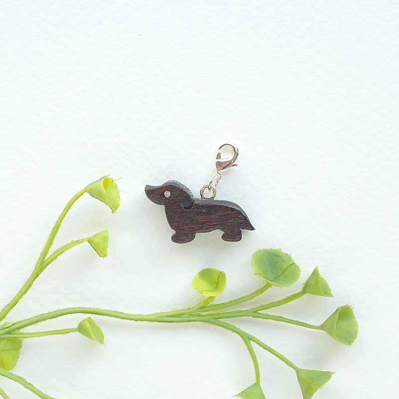 Dachshund wooden charm - Charms - Wood Brown