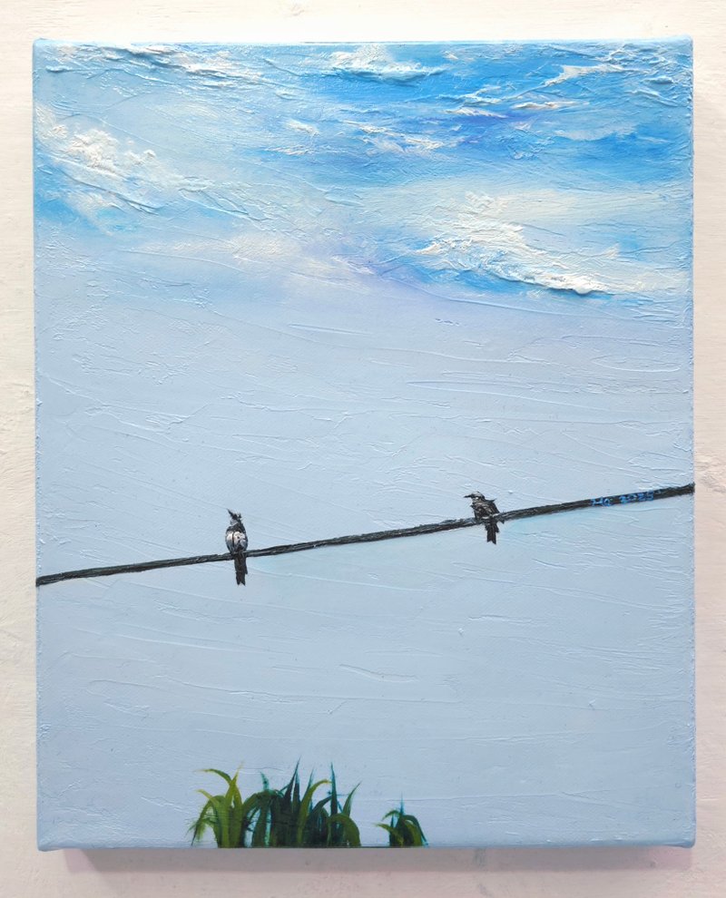 精緻手繪油畫  放空  獨一無二 - 海報/掛畫/掛布 - 顏料 多色