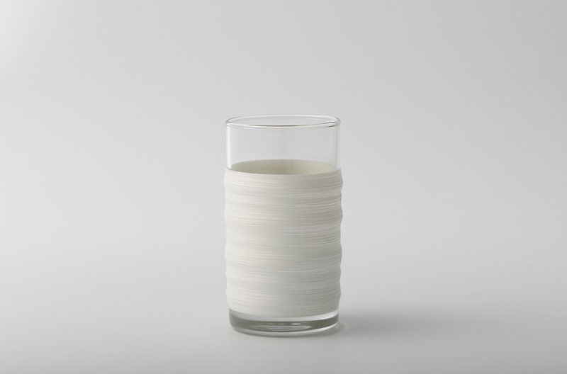 線加工 PUNNDLE 線水杯 手感款 白螺紋 - 杯/玻璃杯 - 玻璃 白色