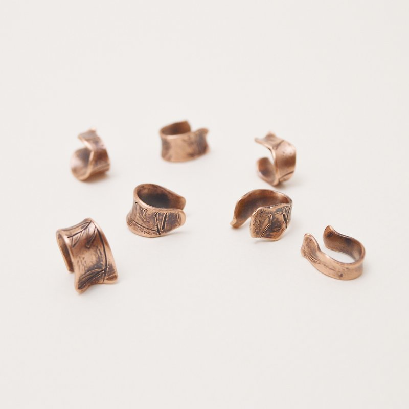 The Trace Of Life Series 4‧Copper Ear Cuff- I - Earrings & Clip-ons - Copper & Brass Brown