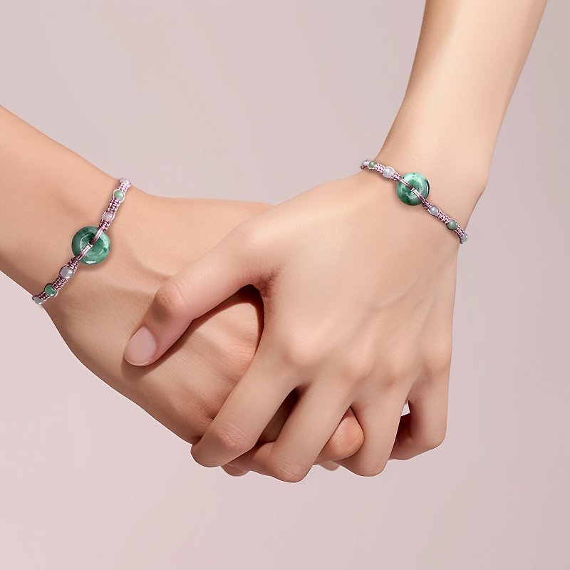 [Transfer] Jade Peace Buckle Braided Bracelet | Natural Burmese Jade A Grade Jade | Gift - Bracelets - Jade Multicolor