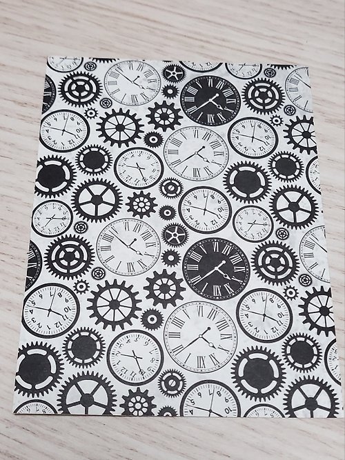 Sensiary Soojinia-Small clock and gear pattern paper stickers 10pcs