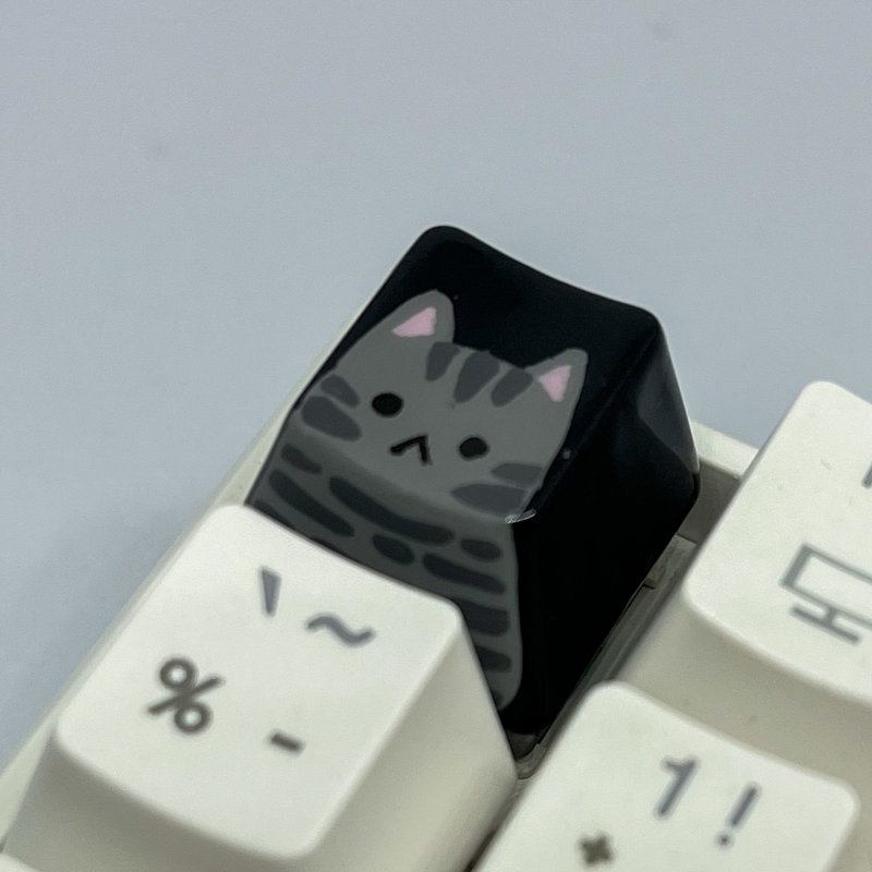 OEM keycap Tabby cat on black PBT - Computer Accessories - Plastic Black