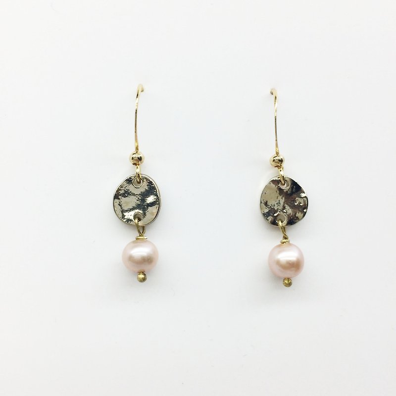 Laolin groceries l Shanghai pearl series - pearl brass earrings ear hook l ear pin l ear clip - Earrings & Clip-ons - Gemstone Gold