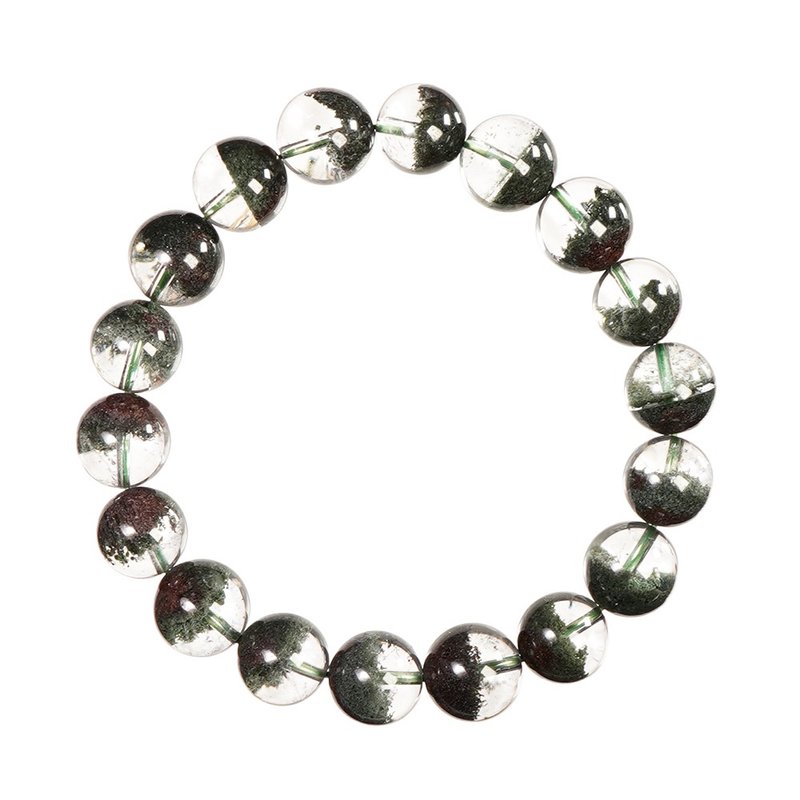 【正佳珠寶】綠幽靈 超頂級玻璃體聚寶盆 10.9-11.6mm 綠幽靈手珠 - 手鍊/手環 - 半寶石 多色