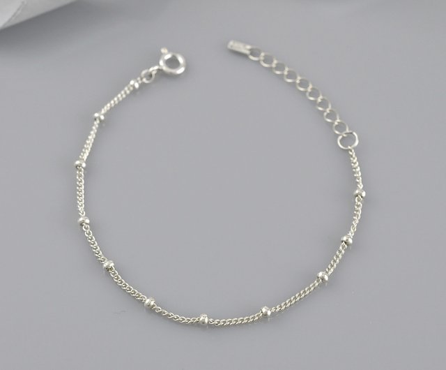 Sterling Silver Satellite Chain Bracelet,SV925 - Shop GreenRock 