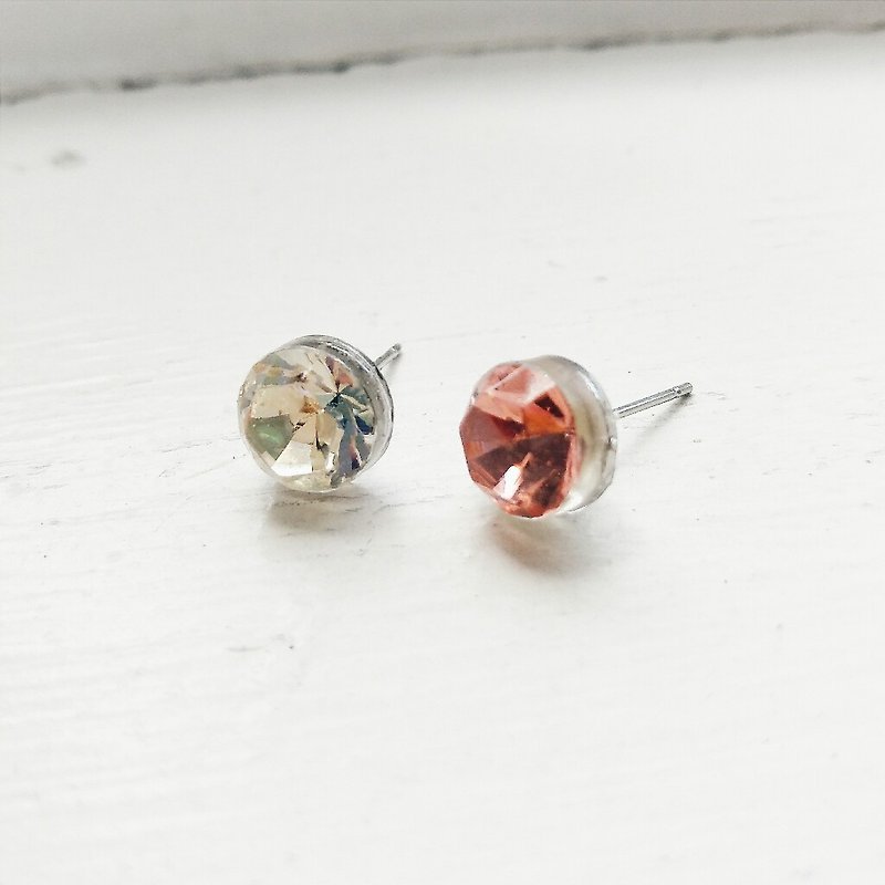 Momolico earrings crystal gemstone ice earrings - ต่างหู - วัสดุอื่นๆ สีใส