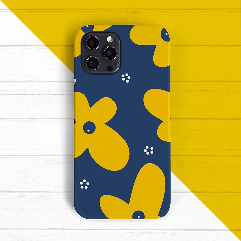 พลาสติก เคส/ซองมือถือ สีเหลือง - Flower-Yellow Blue iPhone 13 phone case