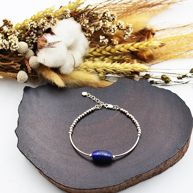 Miao Si Goddess of the treasures | lapis lazuli | 925 sterling silver bracelet - Bracelets - Gemstone Blue