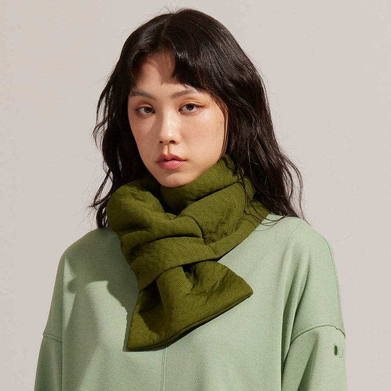 REBOOT Kinetic-Linear jacquard sleeve scarf-Liu Lu - ผ้าพันคอถัก - เส้นใยสังเคราะห์ สีเขียว