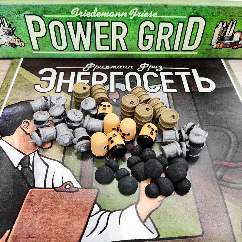 Deluxe Resource Tokens compatible with Power Grid board game