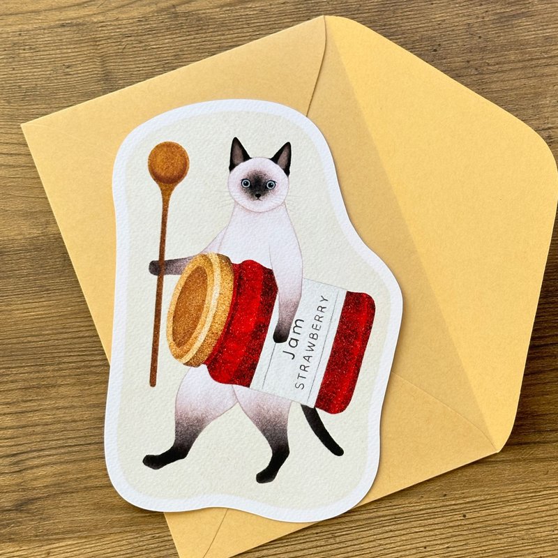 Styling Card [Siamese Cat Moving Jam] - การ์ด/โปสการ์ด - กระดาษ 