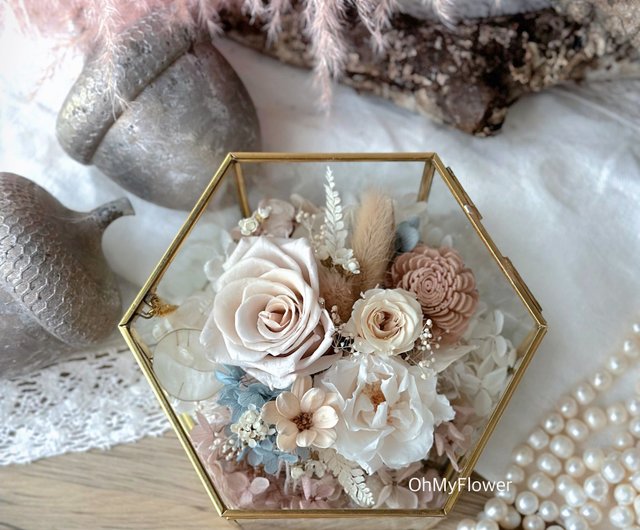 ヴィーナスの優しいバラ 永遠の花 ドライフラワーが枯れない ガラス