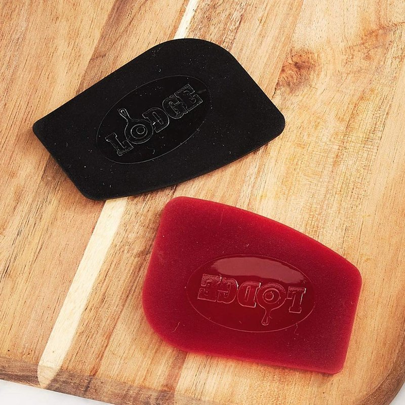 美國LODGE 鑄鐵鍋具用清潔刮板2件組(平底鍋用款) - 其他 - 矽膠 多色