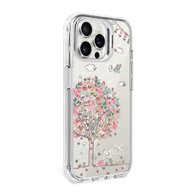 iPhone 全系列 防震雙料隱形立架水晶彩鑽手機殼-相愛 - 手機殼/手機套 - 其他材質 多色