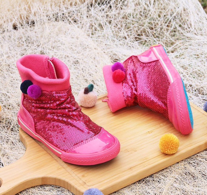 Colorful sequin boots - Pink - Kids' Shoes - Genuine Leather Red