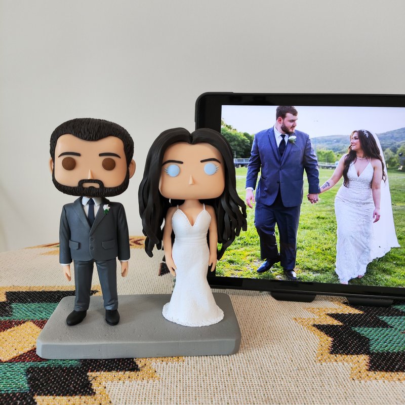 客製化3D人像公仔 訂製手工Funko Pop情侶父母夫妻結婚週年禮物 - 公仔/玩偶 - 黏土 多色