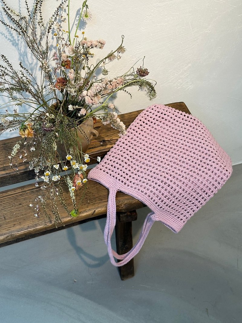 [Customized] Woven/handmade (mesh handbag) - Handbags & Totes - Cotton & Hemp Multicolor