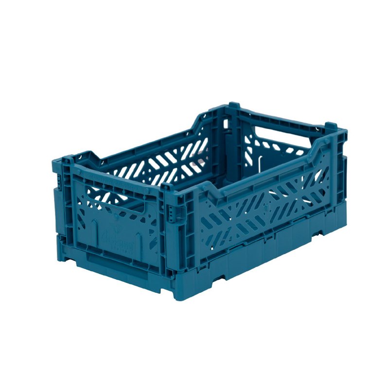 Türkiye Aykasa Folding Storage Basket (S) - Peacock Blue - กล่องเก็บของ - พลาสติก 