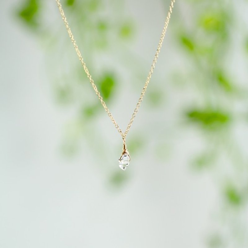 14kgf Herkimer Diamond Necklace - Necklaces - Crystal Transparent