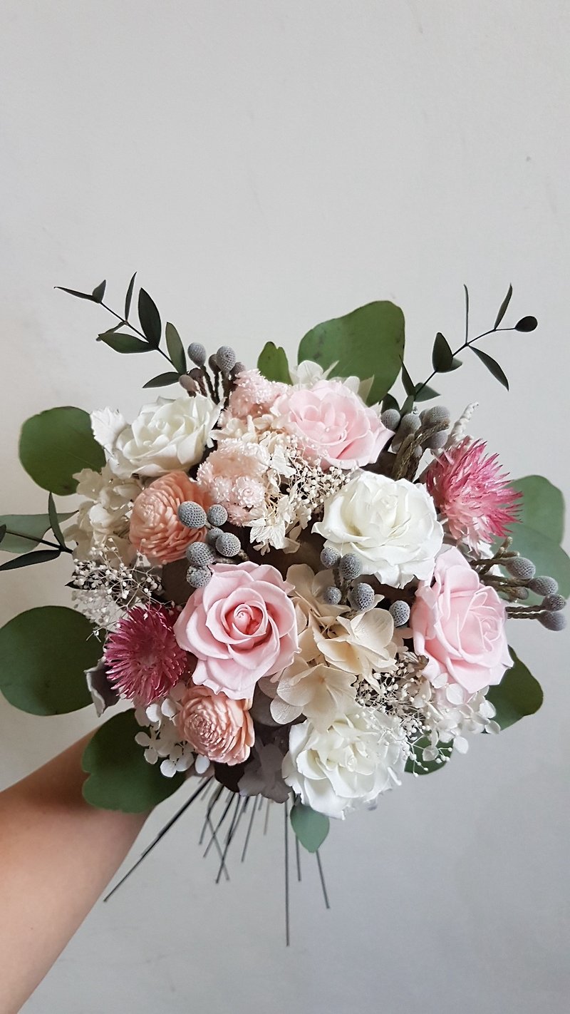 PIRATE DESIGN│Persephone dry bridal bouquet - ช่อดอกไม้แห้ง - พืช/ดอกไม้ สึชมพู