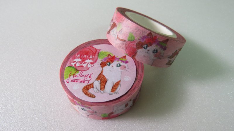 Tabby flower paper tape - มาสกิ้งเทป - กระดาษ สึชมพู