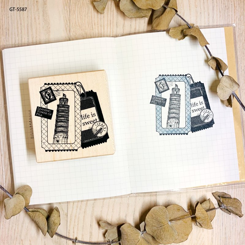 Maple Stamp- Leaning Tower of Pisa Creative Coupon GT-5587 - Stamps & Stamp Pads - Wood 