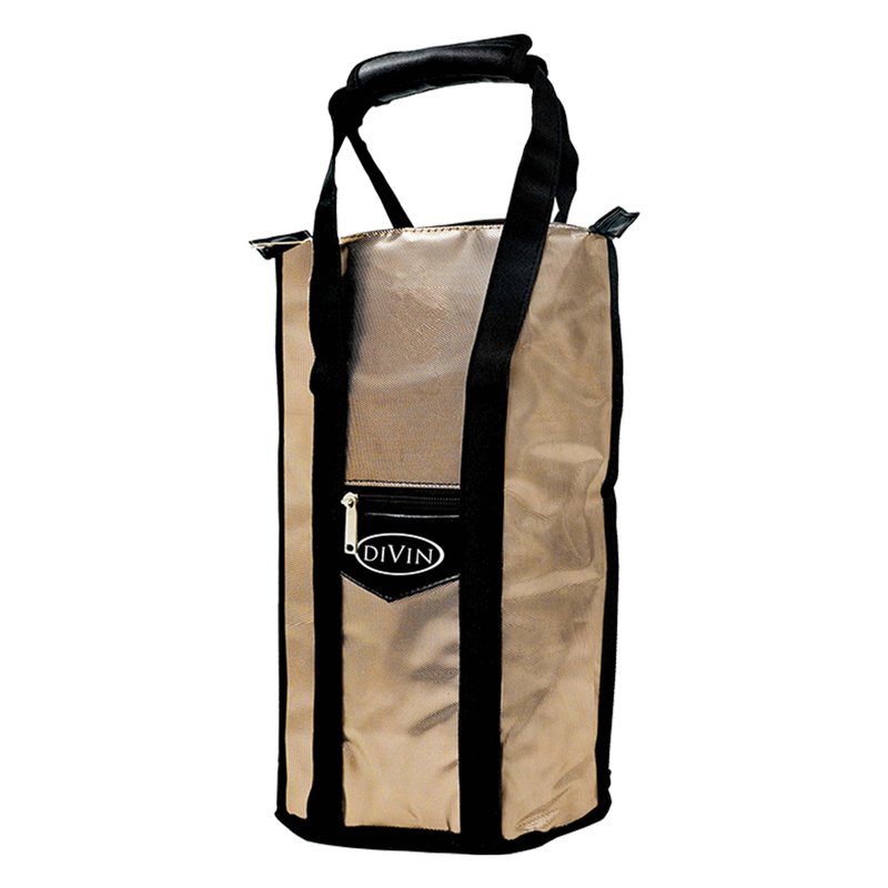 DIVIN 2 BOTTLE WINE COOLER BAG – CHAMPAGNE GOLD & BLACK - Other - Polyester Gold