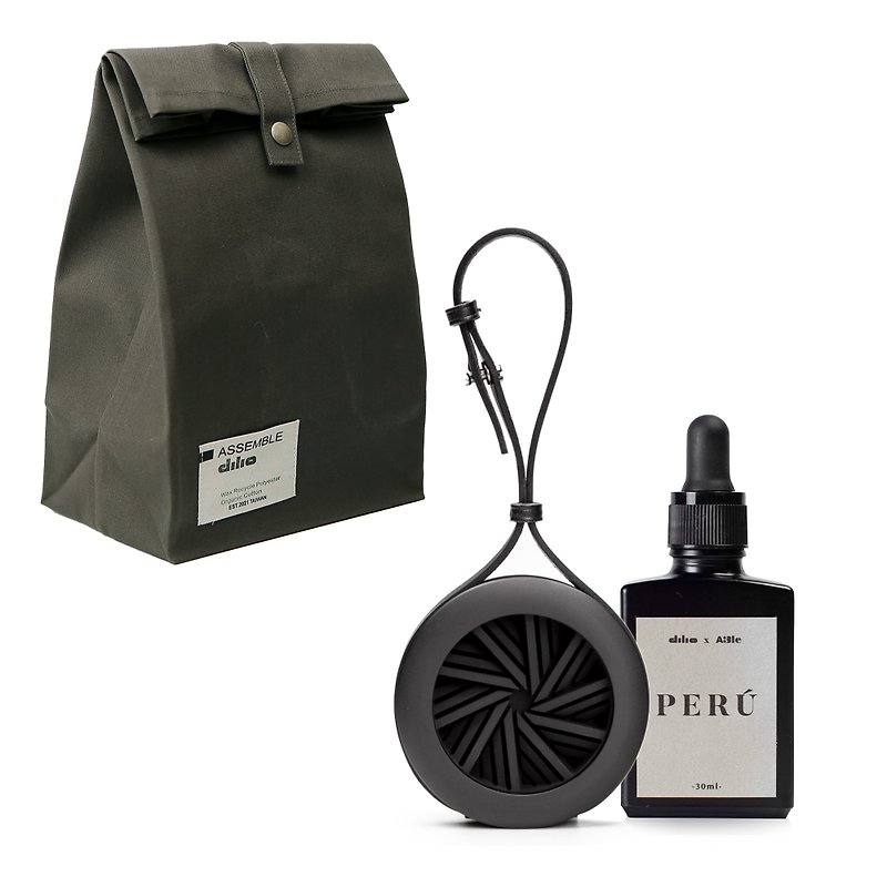 [Exclusive 20% off discount set] TOGO Cement car diffuser | Peruvian dual-use epidemic prevention gift set - Fragrances - Cement Black