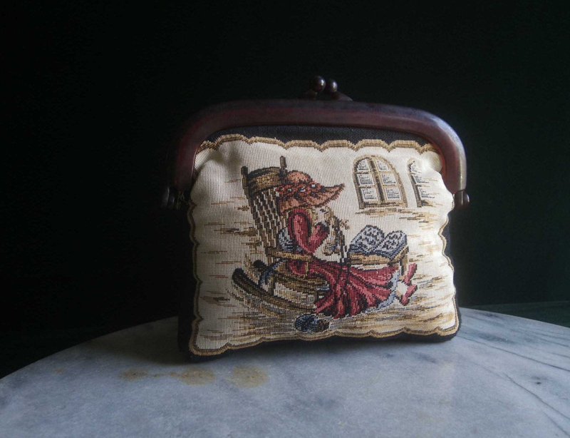 【老時光 OLD-TIME】早期歐洲人物刺繡手拿包 - 手拿包 - 其他材質 