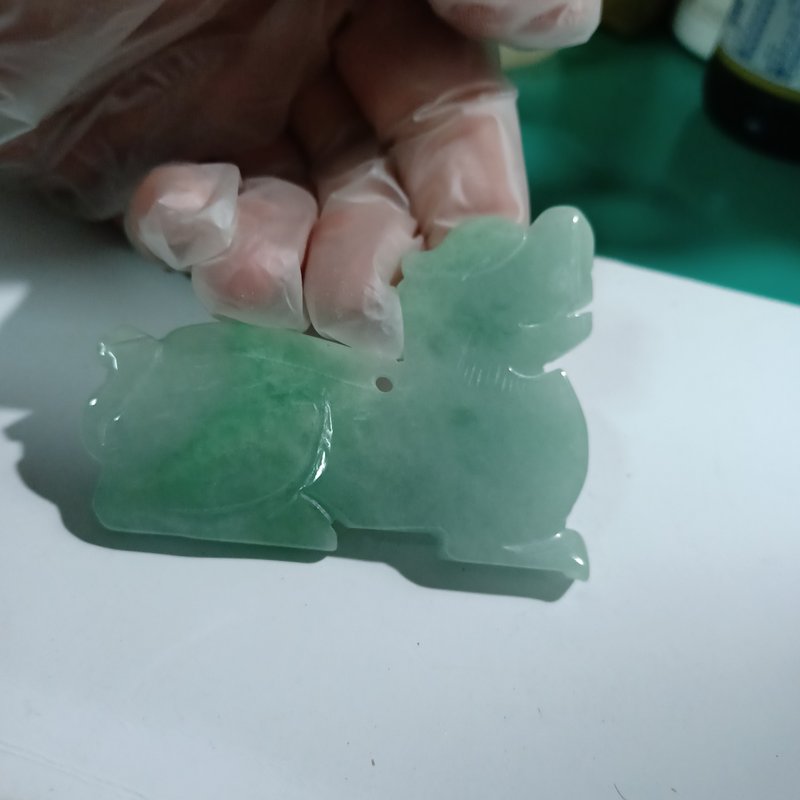 Jade lion (with wealth lion) - Necklaces - Jade 