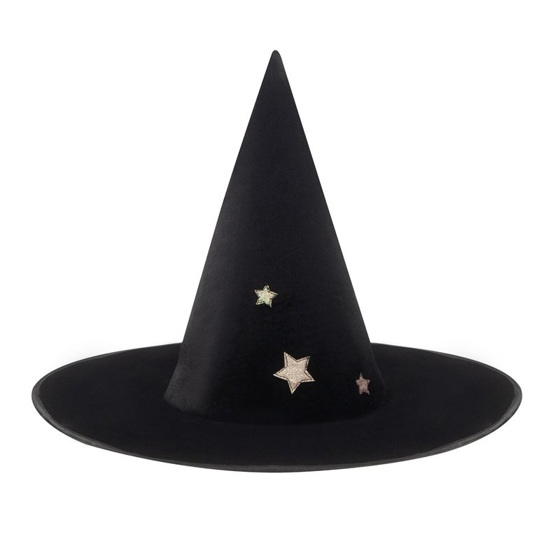 British Mimi & Lula AW23_Dress Up Party-Mysterious Black Star Witch Hat - Baby Accessories - Polyester 