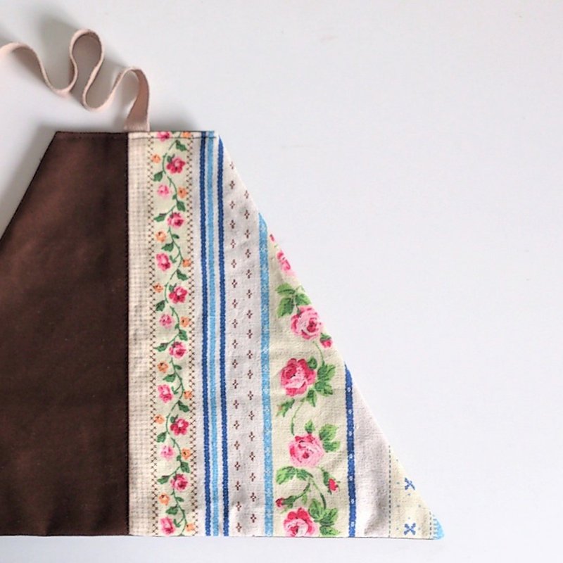 Utensil Wrap (Country Floral) | Choice of Plain Fabric | Customized Embroidery - Chopsticks - Cotton & Hemp Khaki