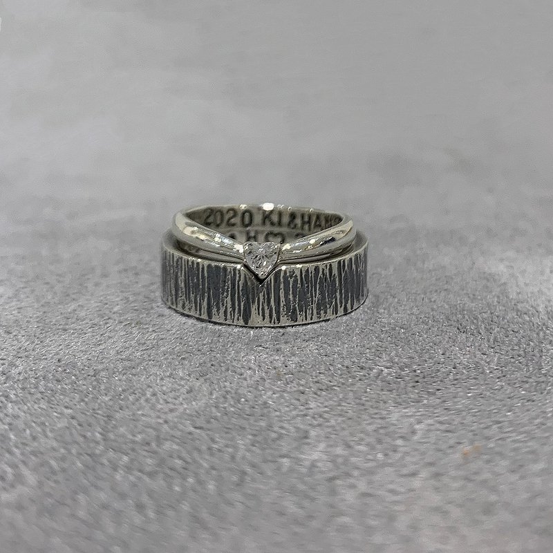 Half hollow/pair of rings・Designed rings・Metalwork and Silver・Pair of wedding rings・One person group - Metalsmithing/Accessories - Sterling Silver 