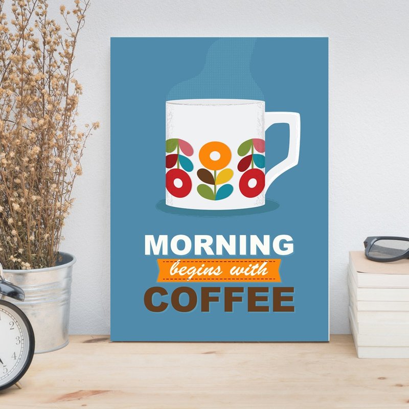 Coffee Cup Art Print with Quote for Kitchen - 海報/掛畫/掛布 - 紙 