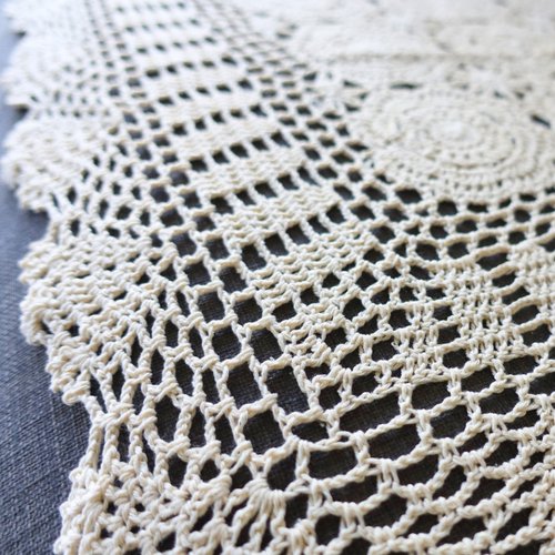 かぎ針編み ドイリー レース テーブルクロス 花柄 コットン