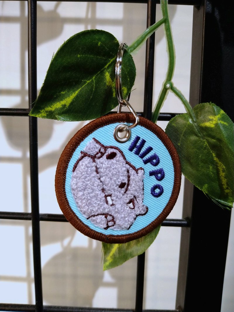 Three-dimensional embroidery keychain/charm [Hippo] DND - Keychains - Thread Multicolor