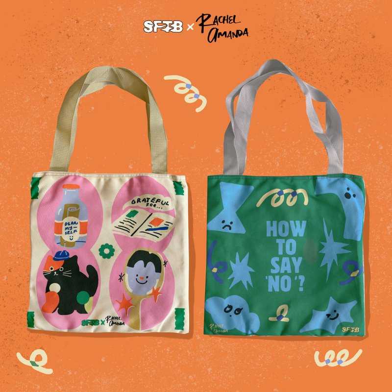 SFTB x Rachel Amanda - Printed Tote Bag - Handbags & Totes - Other Materials Multicolor