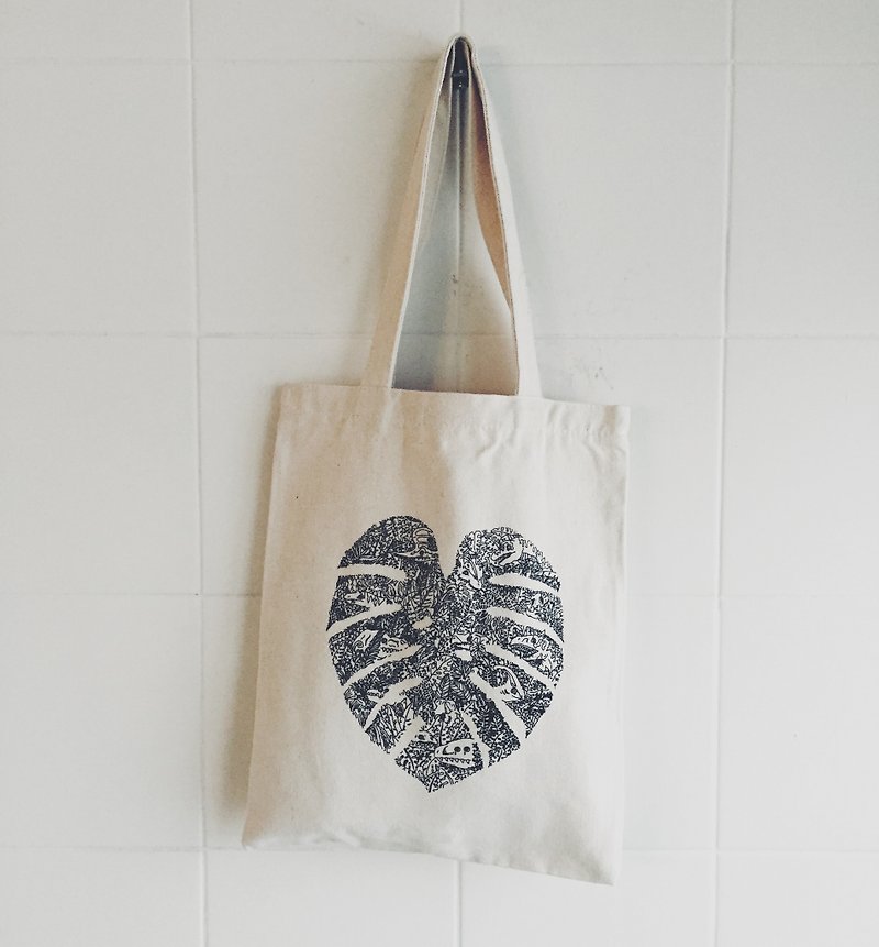 Dinosaur Turtle shopping bag - Messenger Bags & Sling Bags - Cotton & Hemp White